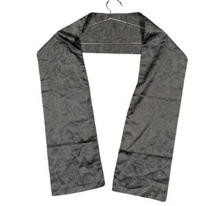 Laila Rowe Scarf Women OS Black Silver Studded Floral Leaf Evening Wrap Chic